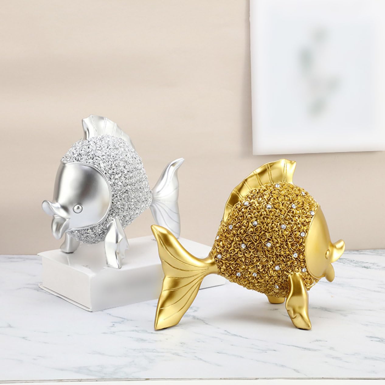 Amazon.co.jp: [dhiuebc] 金魚の置物 置物 金魚 風水 おしゃれ F